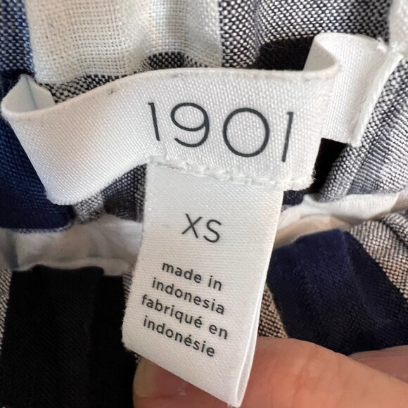 1901 Skirt Womens Size XS Blue Plaid A Line Preppy Academia Lined Knee Length - Picture 2 of 14